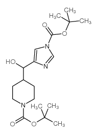 TERT-BUTYL 4-((1-(TERT-BUTOXYCARBONYL)-1H-IMIDAZOL-4-YL)(HYDROXY)METHYL)PIPERIDINE-1-CARBOXYLATE Structure