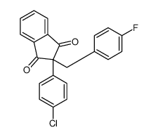 2-(4-chlorophenyl)-2-[(4-fluorophenyl)methyl]indene-1,3-dione结构式