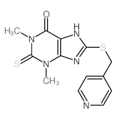 6H-Purin-6-one,1,2,3,9-tetrahydro-1,3-dimethyl-8-[(4-pyridinylmethyl)thio]-2-thioxo- Structure