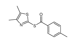 S-(4,5-dimethyl-1,3-thiazol-2-yl) 4-methylbenzenecarbothioate结构式