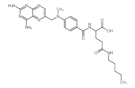 L-Glutamine,N2-[4-[[(2,4-diamino-6-pteridinyl)methyl]methylamino]benzoyl]-N-pentyl- structure