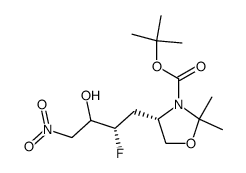 tert-butyl (4S)-4-[(2S)-2-fluoro-3-hydroxy-4-nitrobutyl]-2,2-dimethyl-1,3-oxazolidine-3-carboxylate Structure