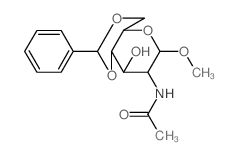 a-D-Glucopyranoside, methyl2-(acetylamino)-2-deoxy-4,6-O-(phenylmethylene)- Structure