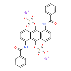 disodium 1,5-dibenzamidoanthracene-9,10-diyl bis(sulphate) Structure