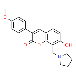 7-hydroxy-3-(4-methoxyphenyl)-8-(pyrrolidin-1-ylmethyl)-2H-chromen-2-one Structure