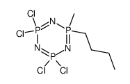 2-butyl-4,4,6,6-tetrachloro-2-methyl-1,3,5,2l5,4l5,6l5-triazatriphosphinine结构式