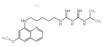 1-[N-[5-[(6-methoxyquinolin-8-yl)amino]pentyl]carbamimidoyl]-2-propan-2-yl-guanidine structure