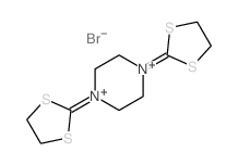 Piperazinium, N,N-bis(2-(1,3-dithiolanylidene))-, dibromide Structure