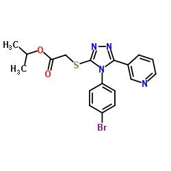 Isopropyl {[4-(4-bromophenyl)-5-(3-pyridinyl)-4H-1,2,4-triazol-3-yl]sulfanyl}acetate结构式