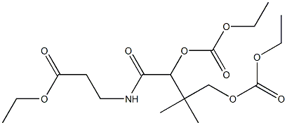 N-[2,4-Bis(ethoxycarbonyloxy)-3,3-dimethylbutyryl]-β-alanine ethyl ester结构式