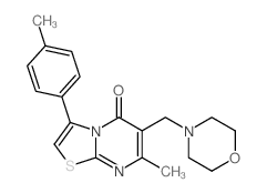 5H-Thiazolo[3,2-a]pyrimidin-5-one,7-methyl-3-(4-methylphenyl)-6-(4-morpholinylmethyl)-结构式