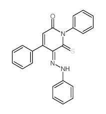 2,5-Pyridinedione,1,6-dihydro-1,4-diphenyl-6-thioxo-, 5-(2-phenylhydrazone) Structure