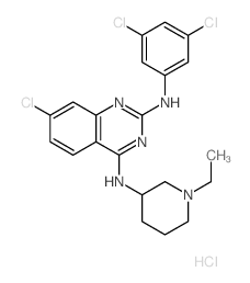 7-chloro-N-(3,5-dichlorophenyl)-N-(1-ethyl-3-piperidyl)quinazoline-2,4-diamine structure