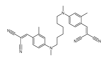 2,2'-[hexane-1,6-diylbis[(methylimino)(2-methyl-4,1-phenylene)methylidyne]]bismalononitrile结构式