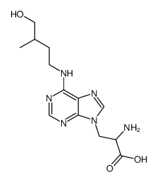 2-amino-3-[6-(4-hydroxy-3-methyl-butylamino)-purin-9-yl]-propionic acid结构式