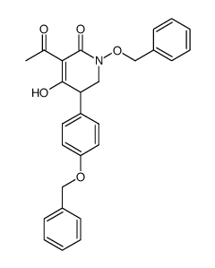 3-acetyl-1-(benzyloxy)-4-hydroxy-5-[(p-benzyloxy)phenyl]-5,6-dihydro-2(1H)-pyridinone结构式