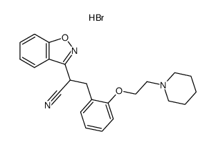 3-<1-cyano-2-<2-(2-piperidinoethoxy)phenyl>ethyl>-1,2-benzisoxazole hydrobromide结构式