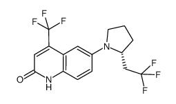 (R)-6-(2-(2,2,2-trifluoroethyl)-1-pyrrolidinyl)-4-trifluoromethyl-2(1H)-quinolinone结构式