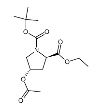 (2R)-N-Boc-trans-4-acetoxy-D-proline ethyl ester Structure