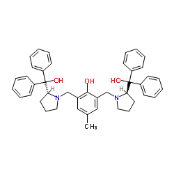 (R,R)-(-)-2,6-BIS[2-(HYDROXYDIPHENYLMETHYL)-1-PYRROLIDINYL-METHYL]-4-METHYLPHENOL structure