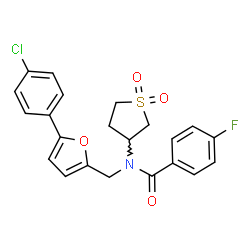 N-{[5-(4-chlorophenyl)-2-furyl]methyl}-N-(1,1-dioxidotetrahydro-3-thienyl)-4-fluorobenzamide结构式