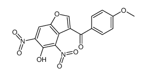 (5-hydroxy-4,6-dinitro-1-benzofuran-3-yl)-(4-methoxyphenyl)methanone结构式