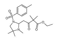 ethyl-4-(2-(1-tosyl-3,4,4-trimethyl)imidazolidinyl)-2,2-dimethyl-3-oxo-butanoate Structure