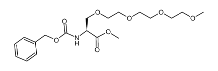 N-benzyloxycarbonyl-3-{2-[2-(2-methoxyethoxy)ethoxy]ethyl}-L-serine methyl ester Structure