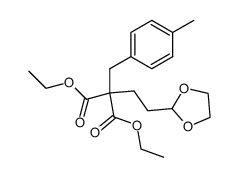 ethyl 2-carbethoxy-2-(p-methylbenzyl)-4,4-ethylenedioxybutanoate结构式