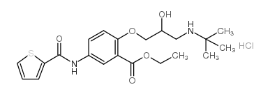 ethyl 2-[3-(tert-butylamino)-2-hydroxypropoxy]-5-(thiophene-2-carbonylamino)benzoate,hydrochloride结构式