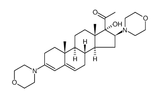 Pregna-3,5-dien-20-one, 17-hydroxy-3,16β-dimorpholino Structure