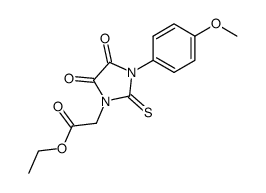 ethyl 2-(3-(4-methoxyphenyl)-4,5-dioxo-2-thioxoimidazolidin-1-yl)acetate结构式