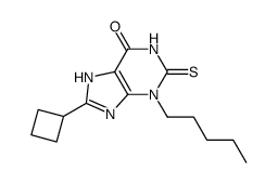 8-cyclobutyl-3-pentyl-2-thioxo-1,2,3,7-tetrahydro-6H-purin-6-one结构式
