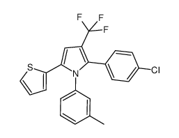 2-(4-chlorophenyl)-3-(trifluoromethyl)-5-(thiophen-2-yl)-1-(m-tolyl)-1H-pyrrole Structure