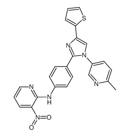 N-(4-(1-(6-methylpyridin-3-yl)-4-(thiophen-2-yl)-1H-imidazol-2-yl)phenyl)-3-nitropyridin-2-amine Structure