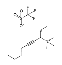 trimethyl-N-(1-methylsulfanyl-1-hexynyl)methylammonium trifluoromethanesulfonate Structure
