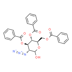 3,4,6-Tri-O-benzoyl-2-deoxy-2-azido-D-glucopyranose结构式