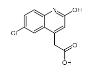 (6-chloro-2-hydroxy-[4]quinolyl)-acetic acid Structure