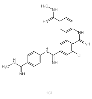 1,4-Benzenedicarboximidamide,2-chloro-N1,N4-bis[4-[imino(methylamino)methyl]phenyl]-, hydrochloride (1:4) Structure