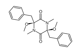 cis-3,6-dibenzyl-3,6-dimethoxy-1,4-dimethylpiperazine-2,5-dione Structure