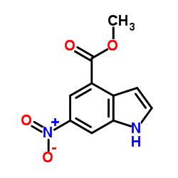 1H-Indole-4-carboxylic acid, 6-nitro-, Methyl ester结构式