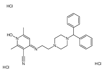 4-[2-(4-benzhydrylpiperazin-1-yl)ethylimino]-1-hydroxy-2,6-dimethylpyridine-3-carbonitrile,trihydrochloride结构式