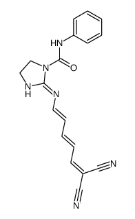 2-[(E)-(1E,3E)-6,6-Dicyano-hexa-1,3,5-trienylimino]-imidazolidine-1-carboxylic acid phenylamide结构式