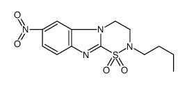 2-butyl-7-nitro-3,4-dihydro-[1,2,5]thiadiazino[5,6-a]benzimidazole 1,1-dioxide Structure