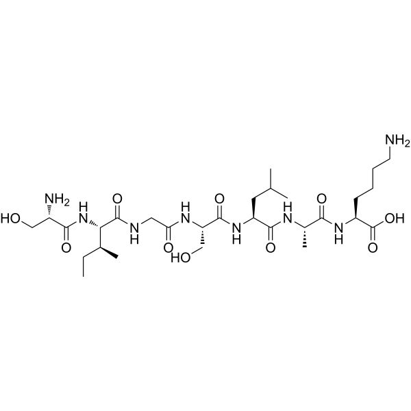 H-Ser-Ile-Gly-Ser-Leu-Ala-Lys-OH trifluoroacetate salt Structure