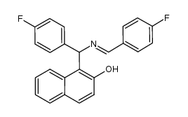 1-(((4-fluorobenzylidene)amino)(4-fluorophenyl)methyl)naphthalen-2-ol Structure