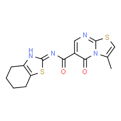 3-methyl-5-oxo-N-[(2Z)-4,5,6,7-tetrahydro-1,3-benzothiazol-2(3H)-ylidene]-5H-[1,3]thiazolo[3,2-a]pyrimidine-6-carboxamide结构式