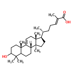 3-hydroxylanost-9(11),24-dien-26-oic acid structure