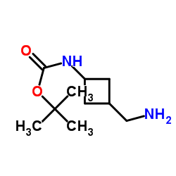 tert-butyl N-[3-(aminomethyl)cyclobutyl]carbamate structure