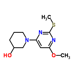 1-(6-Methoxy-2-Methylsulfanyl-pyrimidin-4-yl)-piperidin-3-ol结构式